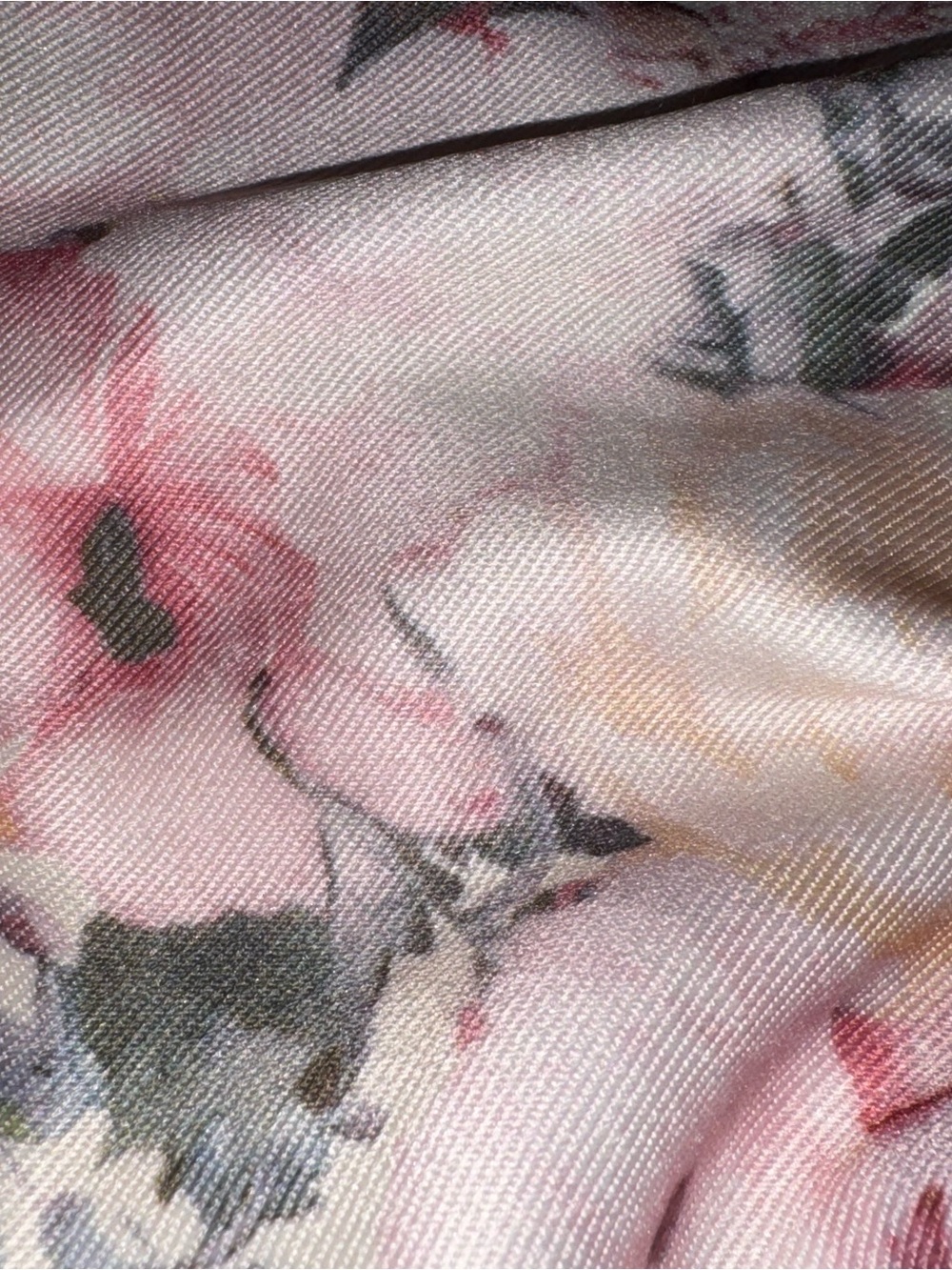 AKIRA Cream Floral Wide-Leg Jumpsuit Pants with Pink & Green Print - Picture 4 of 5